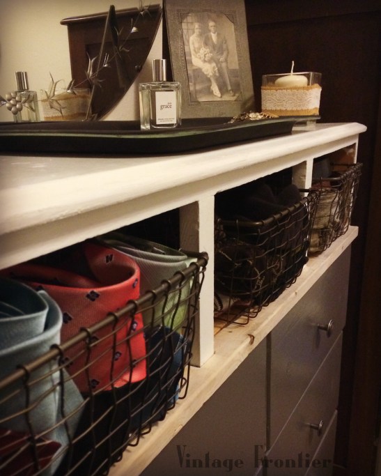 Dresser with wire drawers