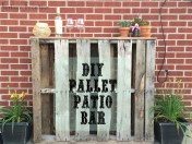 Add storage and interest to your summer gathering place with this easy DIY Pallet Patio Bar.