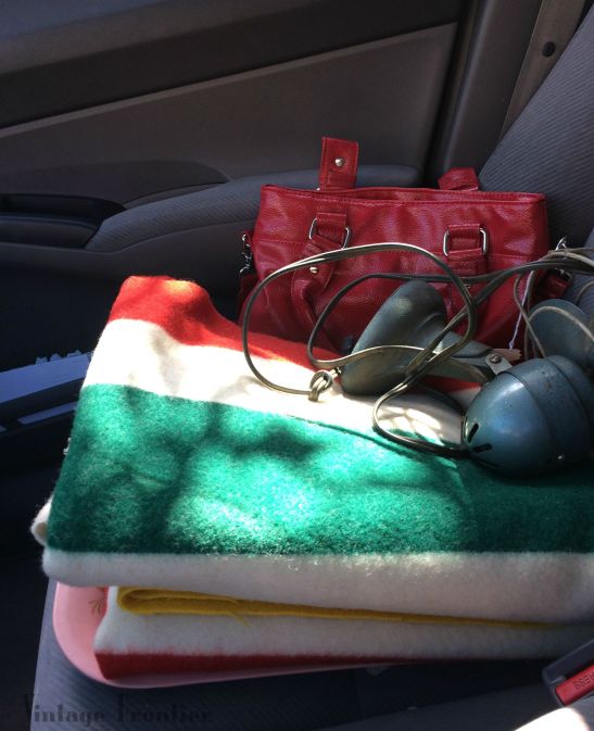 Found some great Hudson Bay like Blankets at the flea market, they will make some great pillows. See this quick project here.