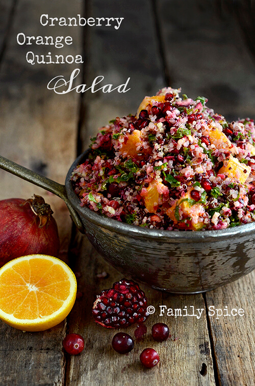 Orange Cranberry Quinoa Salad, a great healthy holiday side. 