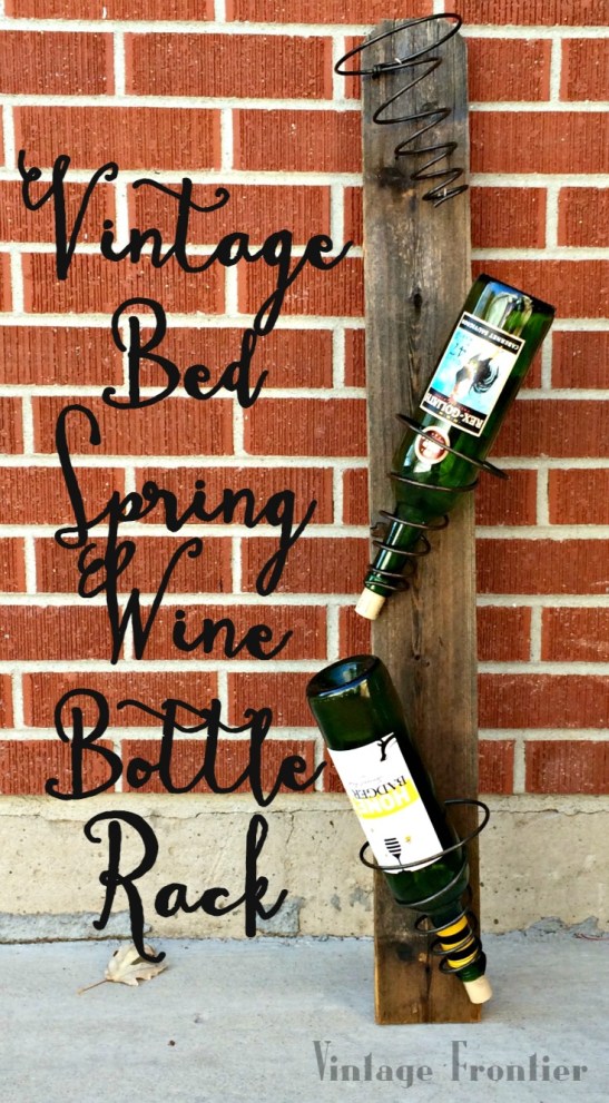 Create a rustic wine rack with nothing but old bed springs.